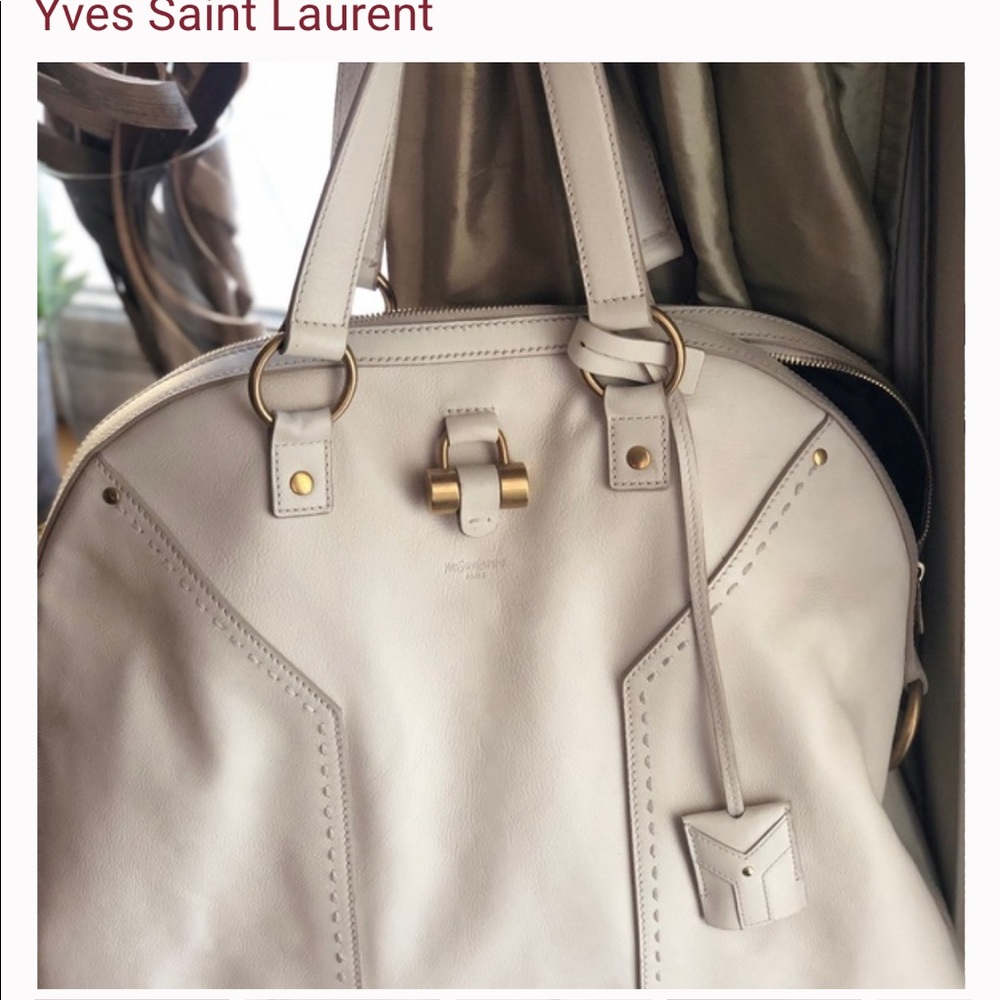 Just like New YSL muse ivory leather bag